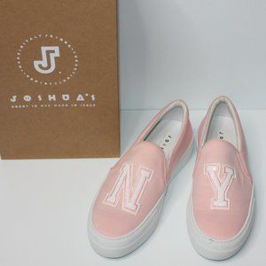 Joshua Sanders Women's Pink Satin NY Slip-On Sneakers Shoes size 39 New NIB $370